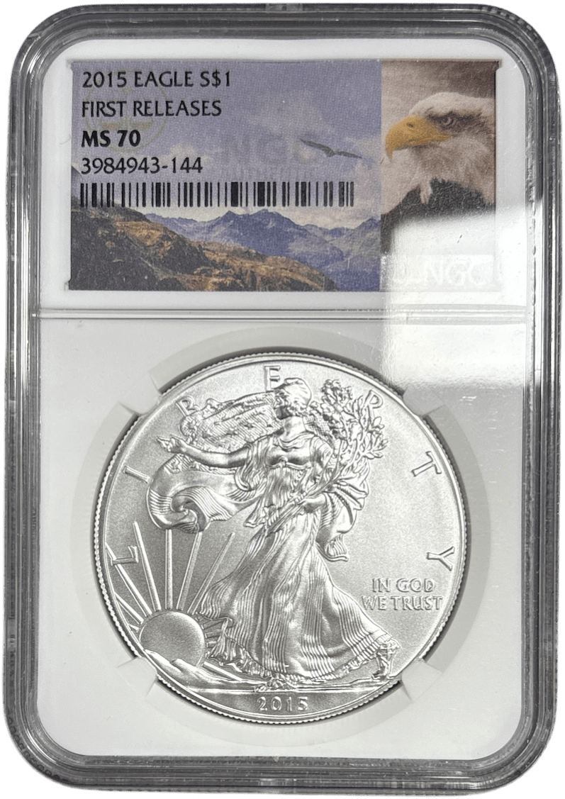 2015 SILVER EAGLE FIRST RELEASES NGC MS 70 USA REF - 2 - NGC SILVER COINS - Cambridgeshire Coins