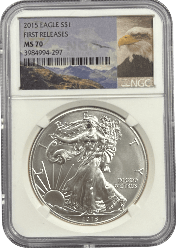2015 SILVER EAGLE FIRST RELEASES NGC MS 70 USA REF - 3 - NGC SILVER COINS - Cambridgeshire Coins