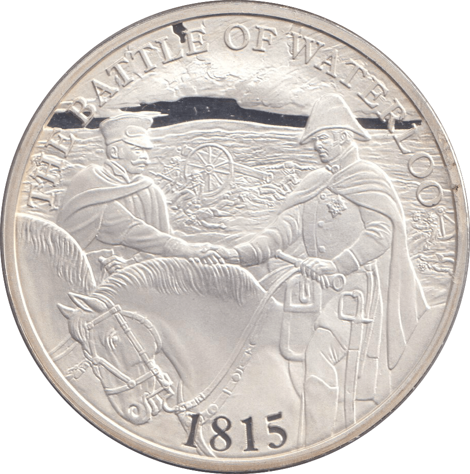 2015 SILVER FIVE POUNDS BATTLE OF WATERLOO - WORLD COINS - Cambridgeshire Coins