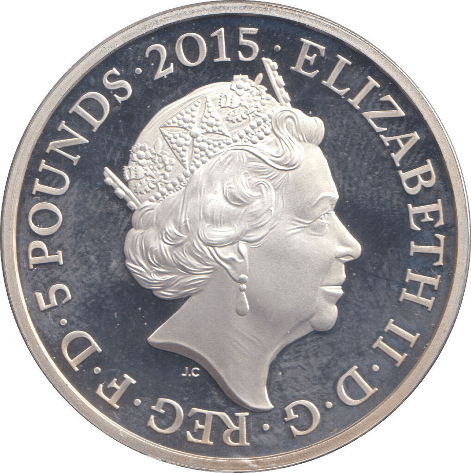2015 SILVER FIVE POUNDS BATTLE OF WATERLOO - WORLD COINS - Cambridgeshire Coins