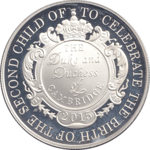 2015 SILVER FIVE POUNDS BIRTH OF PRINCESS CHARLOTTE - WORLD COINS - Cambridgeshire Coins