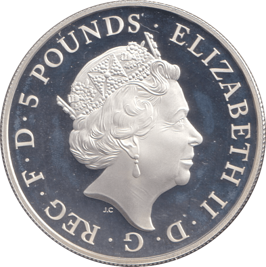 2015 SILVER FIVE POUNDS BIRTH OF PRINCESS CHARLOTTE - WORLD COINS - Cambridgeshire Coins