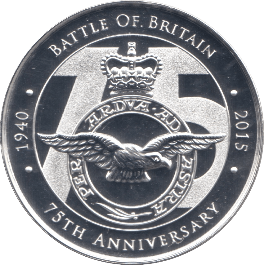 2015 SILVER PLATE 75th ANNIVERSARY RAF MEDALLION - MEDALS & MEDALLIONS - Cambridgeshire Coins