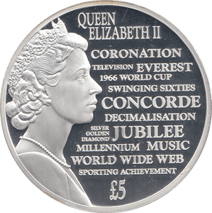 2015 SILVER PROOF 5 POUNDS CORONATION OF THE QUEEN - WORLD COINS - Cambridgeshire Coins