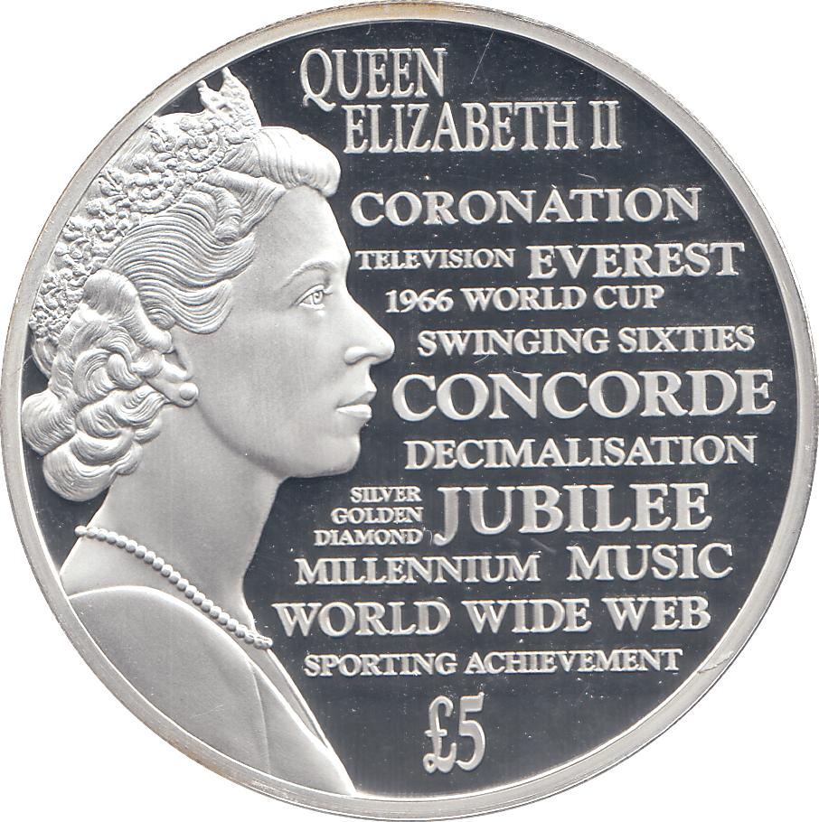 2015 SILVER PROOF 5 POUNDS CORONATION OF THE QUEEN - WORLD COINS - Cambridgeshire Coins