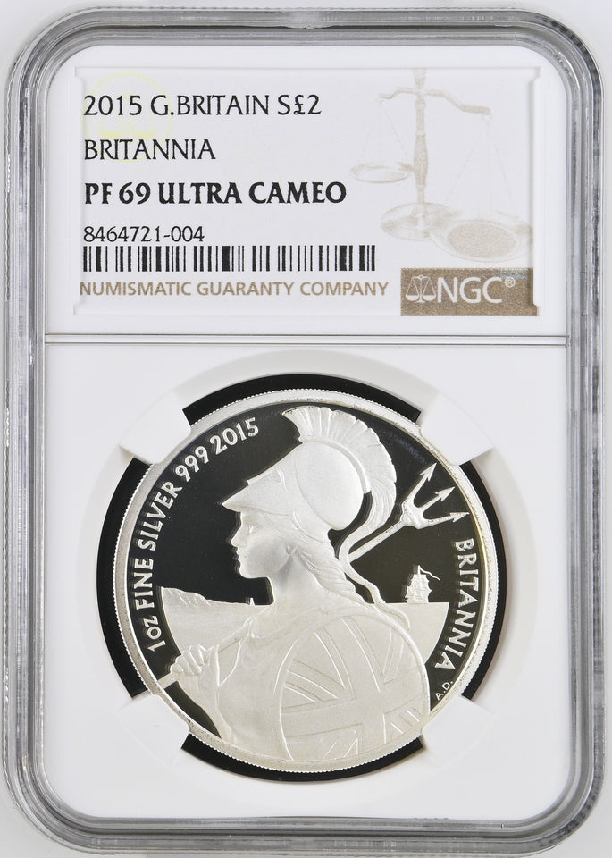 2015 SILVER PROOF BRITANNIA PF 69 ULTRA CAMEO - NGC SILVER COINS - Cambridgeshire Coins