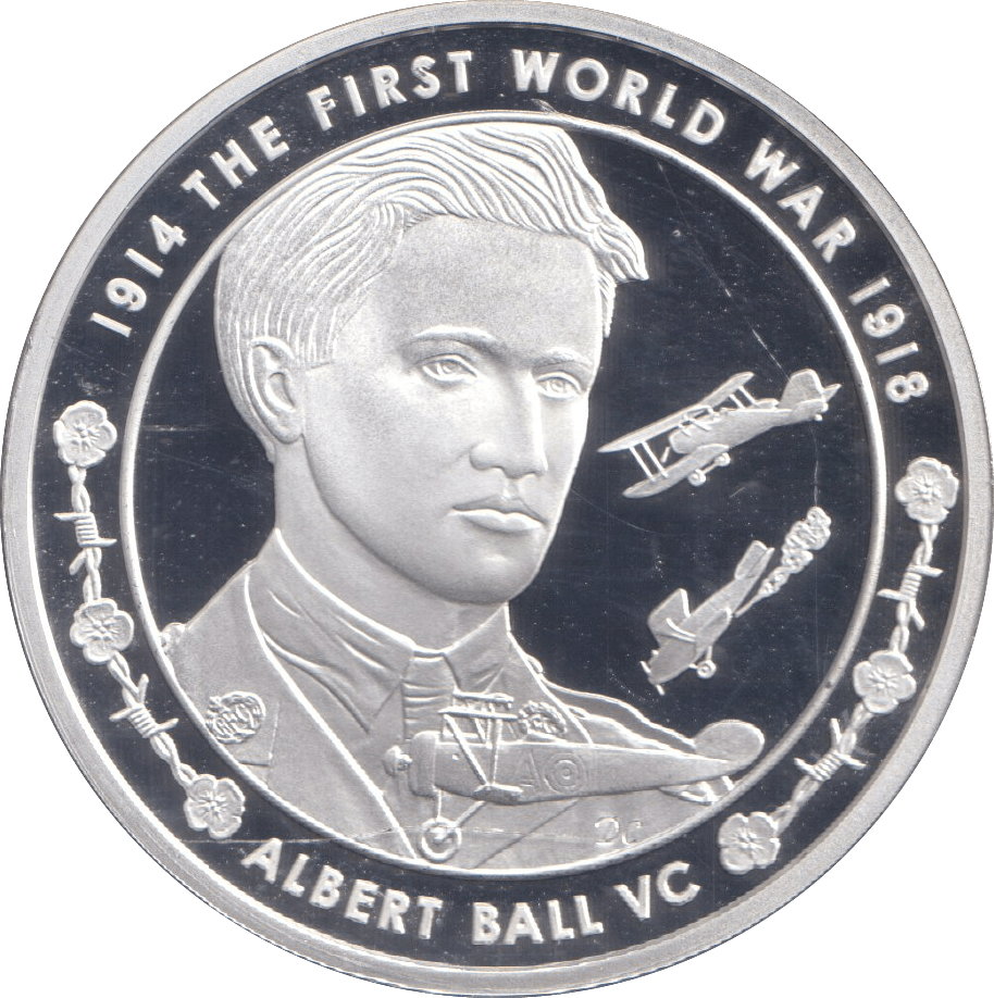 2015 SILVER PROOF FIVE POUND THE FIRST WORLD WAR ALBERT BALL VC - SILVER WORLD COINS - Cambridgeshire Coins