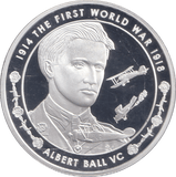 2015 SILVER PROOF FIVE POUND THE FIRST WORLD WAR ALBERT BALL VC - SILVER WORLD COINS - Cambridgeshire Coins