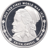 2015 SILVER PROOF FIVE POUND THE FIRST WORLD WAR EDITH CAVELL - SILVER WORLD COINS - Cambridgeshire Coins