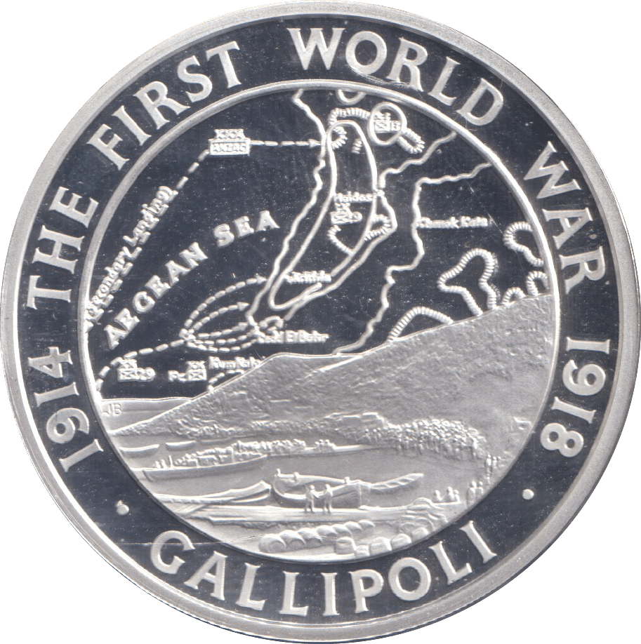 2015 SILVER PROOF FIVE POUND THE FIRST WORLD WAR GALLIPOLI - SILVER WORLD COINS - Cambridgeshire Coins