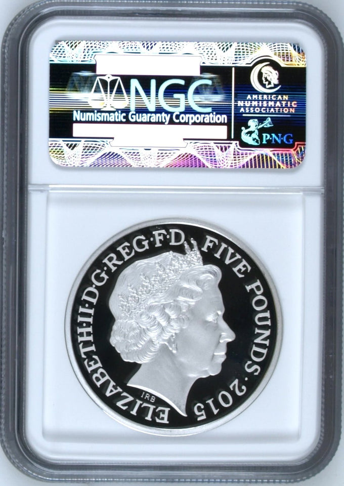 2015 SILVER PROOF FIVE POUNDS PIEDFORT CHURCHILL PF70 NGC ULTRA CAMEO - NGC SILVER COINS - Cambridgeshire Coins