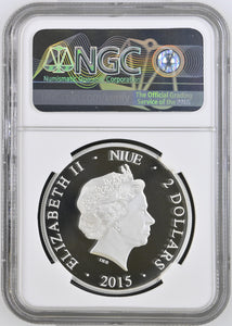 2015 SILVER PROOF NIUE TWO DOLLARS THE COLOSSEUM HOLOGRAM PF69 ULTRA CAMEO TOP POP - NGC SILVER COINS - Cambridgeshire Coins