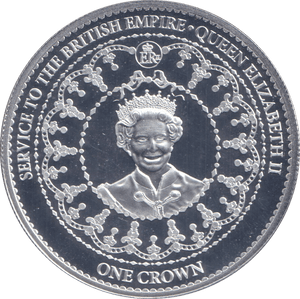 2015 SILVER PROOF ONE CROWN QUEEN ELIZABETH II SERVICE TO THE BRITISH EMPIRE - SILVER WORLD COINS - Cambridgeshire Coins