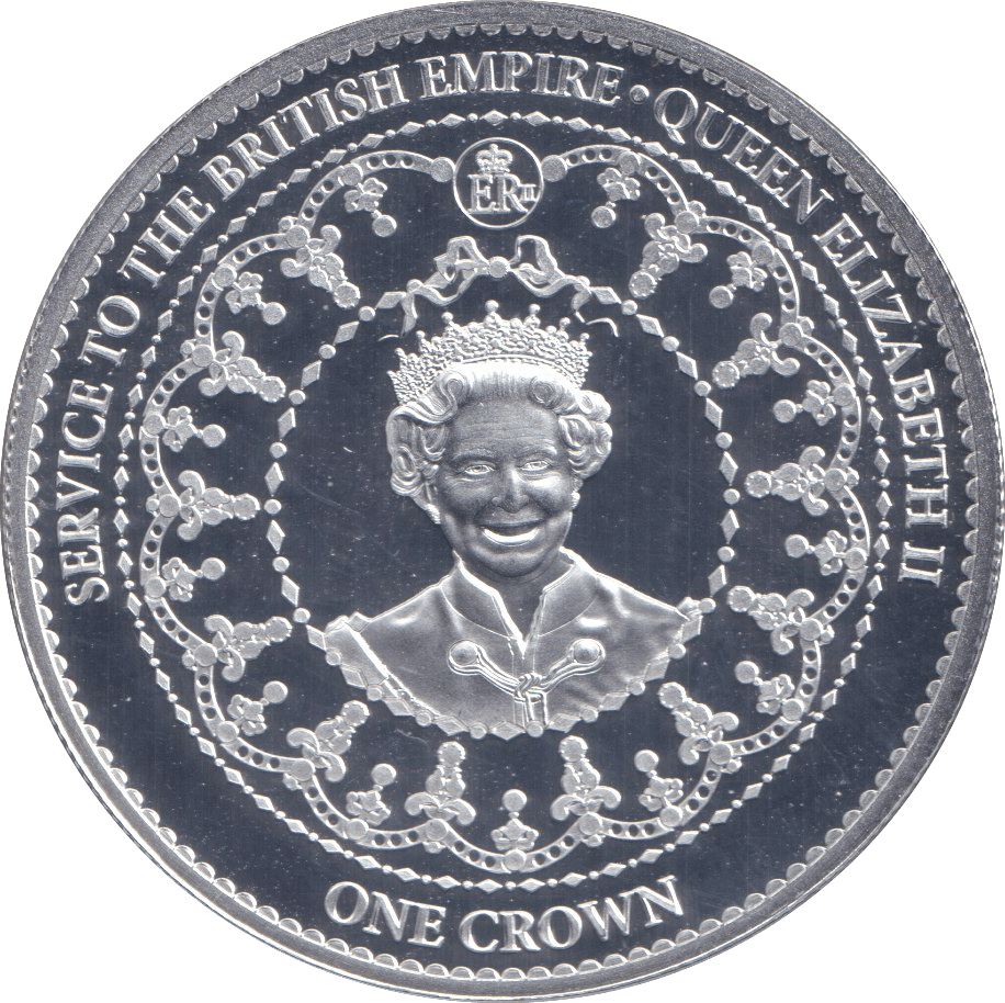 2015 SILVER PROOF ONE CROWN QUEEN ELIZABETH II SERVICE TO THE BRITISH EMPIRE - SILVER WORLD COINS - Cambridgeshire Coins