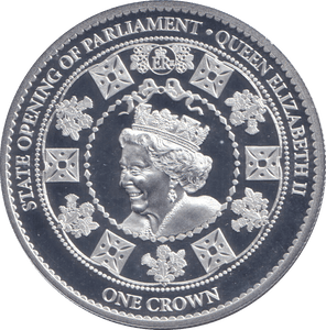 2015 SILVER PROOF ONE CROWN QUEEN ELIZABETH II STATE OPENING OF PARLIAMENT - SILVER WORLD COINS - Cambridgeshire Coins