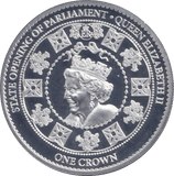 2015 SILVER PROOF ONE CROWN QUEEN ELIZABETH II STATE OPENING OF PARLIAMENT - SILVER WORLD COINS - Cambridgeshire Coins