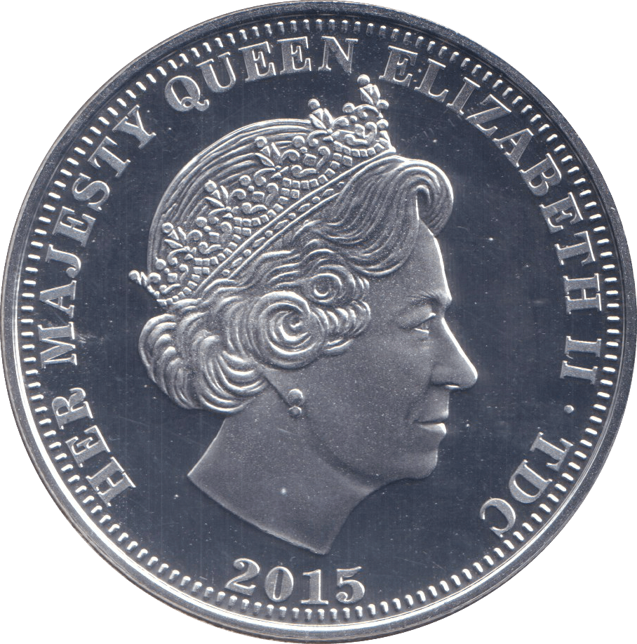 2015 SILVER PROOF ONE CROWN QUEEN ELIZABETH II THE CORONATION - SILVER WORLD COINS - Cambridgeshire Coins