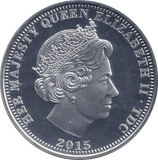 2015 SILVER PROOF ONE CROWN QUEEN ELIZABETH II THE CORONATION - SILVER WORLD COINS - Cambridgeshire Coins