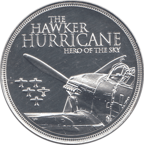 2015 SILVER PROOF PLATED BATTLE OF BRITAIN HAWKER HURRICANE - SILVER WORLD COINS - Cambridgeshire Coins