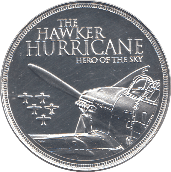 2015 SILVER PROOF PLATED BATTLE OF BRITAIN HAWKER HURRICANE - SILVER WORLD COINS - Cambridgeshire Coins