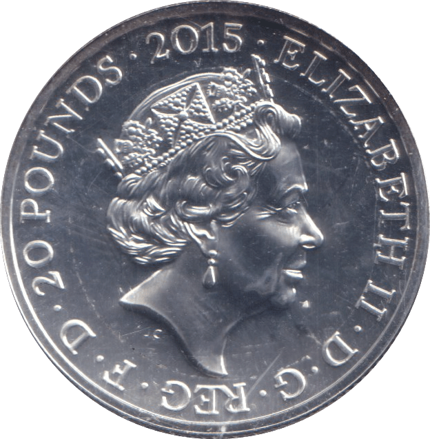 2015 SILVER TWENTY POUNDS ( BU ) - THE LONGEST REIGN - SILVER WORLD COINS - Cambridgeshire Coins