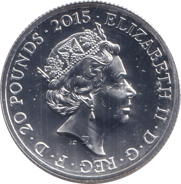 2015 SILVER TWENTY POUNDS BU - SILVER WORLD COINS - Cambridgeshire Coins