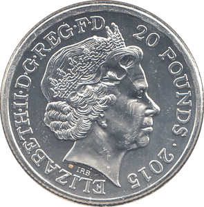 2015 SILVER WINSTON CHURCHILL TWENTY POUNDS - SILVER WORLD COINS - Cambridgeshire Coins