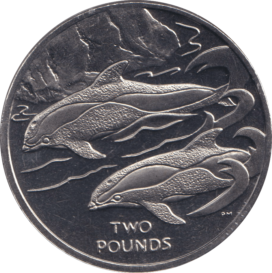 2015 TWO POUNDS HOURGLASS DOLPHIN BRITISH ANTARCTIC TERRITORY - WORLD COINS - Cambridgeshire Coins