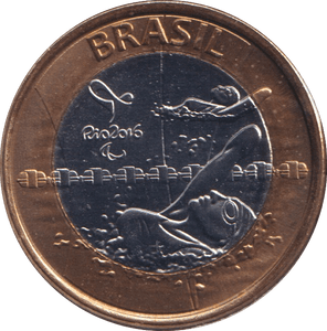 2016 1 REAL OLYMPIC SWIMMING BRAZIL - WORLD COINS - Cambridgeshire Coins