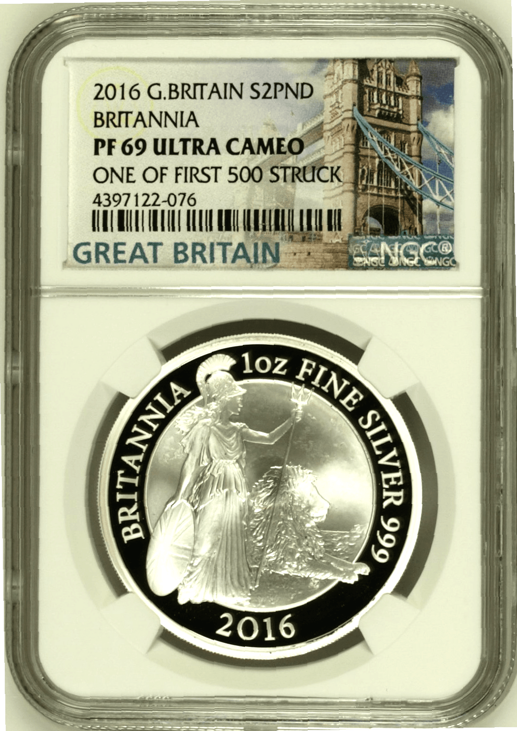 2016 £2 SILVER BRITANNIA ( NGC ) PF 69 ULTRA CAMEO - NGC SILVER COINS - Cambridgeshire Coins