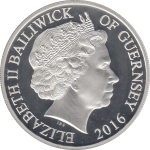 2016 £5 BATTLE OF HASTINGS GUERNSEY SILVER PROOF - SILVER WORLD COINS - Cambridgeshire Coins