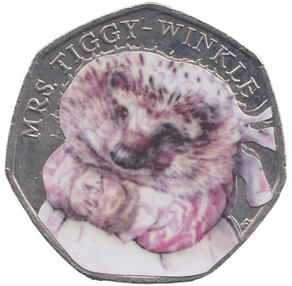 2016 50 PENCE MRS TIGGY WINKLE COLOURED ( BU ) - WORLD COINS - Cambridgeshire Coins