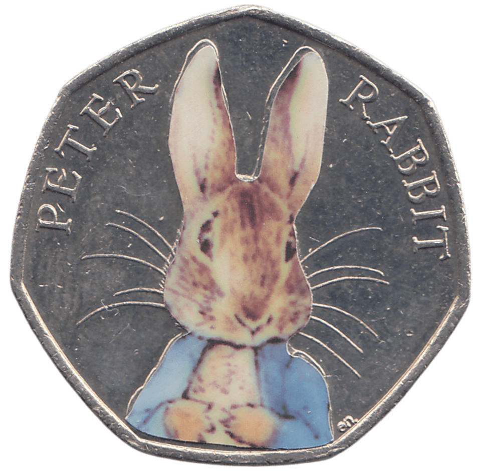 2016 50 PENCE PETER RABBIT COLOURED ( BU ) - WORLD COINS - Cambridgeshire Coins