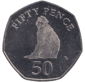 2016 50P BARBARY MONKEY GIBRALTAR - 50P REGIONAL ISSUES - Cambridgeshire Coins