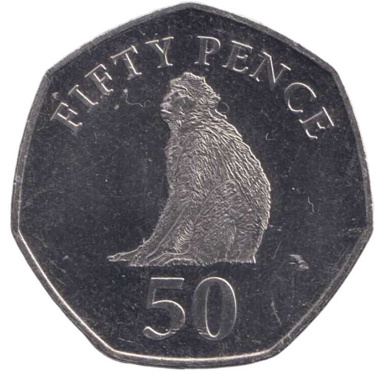 2016 50P BARBARY MONKEY GIBRALTAR - 50P REGIONAL ISSUES - Cambridgeshire Coins