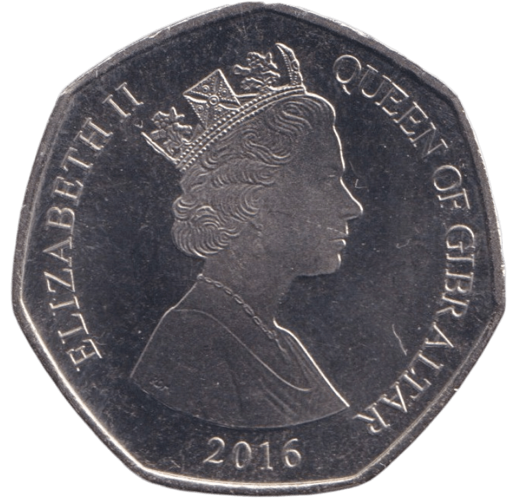 2016 50P BARBARY MONKEY GIBRALTAR - 50P REGIONAL ISSUES - Cambridgeshire Coins