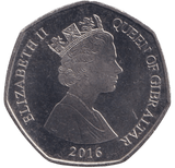 2016 50P BARBARY MONKEY GIBRALTAR - 50P REGIONAL ISSUES - Cambridgeshire Coins