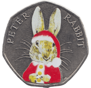 2016 50P CHRISTMAS PETER RABBIT COLOURED ( BU ) - BEATRIX POTTER 50P - Cambridgeshire Coins