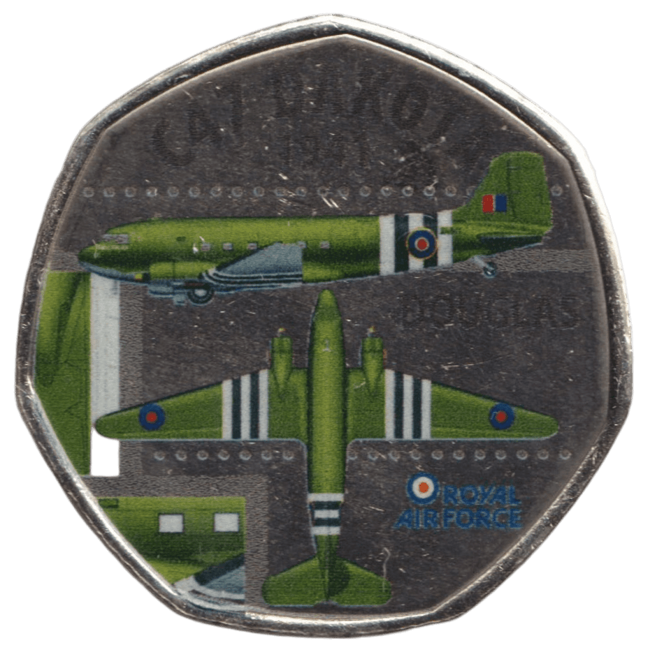 2016 50P SHAPED MEDALLION C47 DAKOTA 1941 - 50P SHAPED COIN - Cambridgeshire Coins