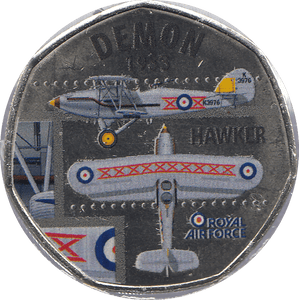 2016 50P SHAPED MEDALLION DEMON 1933 HAWKER - WORLD COINS - Cambridgeshire Coins