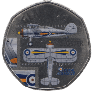2016 50P SHAPED MEDALLION GLADIATOR 1934 RAF - 50P SHAPED COIN - Cambridgeshire Coins