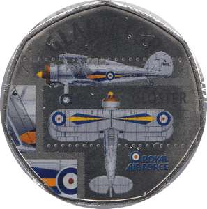 2016 50P SHAPED MEDALLION GLADIATOR 1934 RAF - WORLD COINS - Cambridgeshire Coins