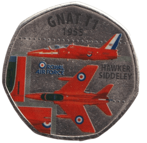 2016 50P SHAPED MEDALLION GNAT T1 1955 - 50P SHAPED COIN - Cambridgeshire Coins