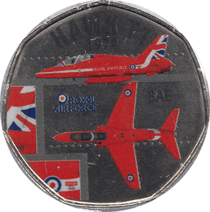 2016 50P SHAPED MEDALLION HAWK T1 1974 RAF - WORLD COINS - Cambridgeshire Coins