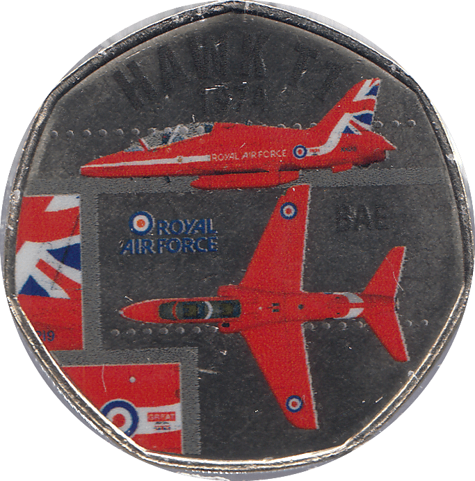 2016 50P SHAPED MEDALLION HAWK T1 1974 RAF - WORLD COINS - Cambridgeshire Coins