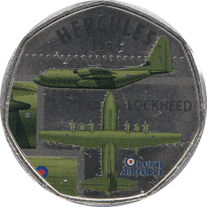 2016 50P SHAPED MEDALLION HERCULES 1954 RAF - WORLD COINS - Cambridgeshire Coins