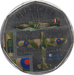 2016 50P SHAPED MEDALLION HURRICANE 1935 RAF - WORLD COINS - Cambridgeshire Coins