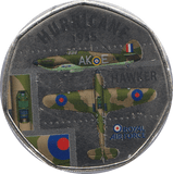 2016 50P SHAPED MEDALLION HURRICANE 1935 RAF - WORLD COINS - Cambridgeshire Coins