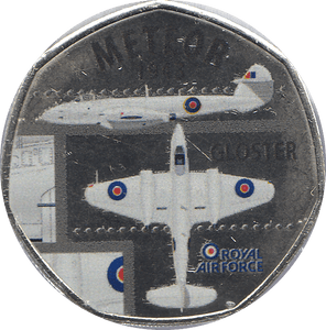2016 50P SHAPED MEDALLION METEOR 1943 RAF - WORLD COINS - Cambridgeshire Coins