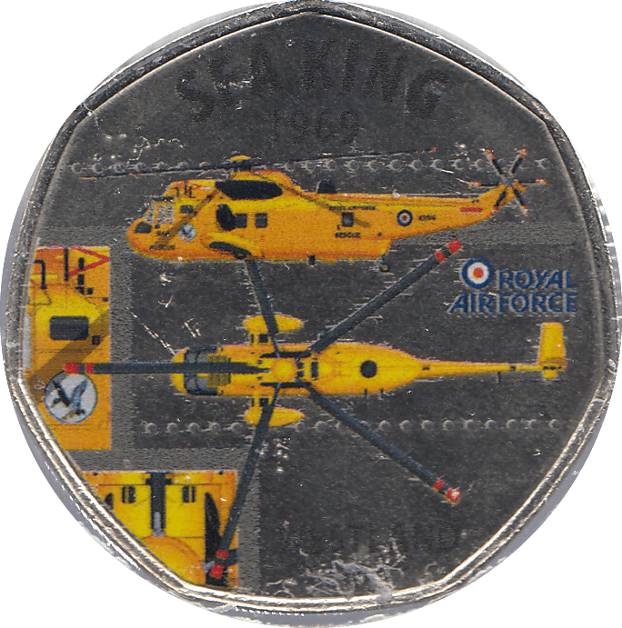 2016 50P SHAPED MEDALLION SEA KING 1969 RAF - WORLD COINS - Cambridgeshire Coins